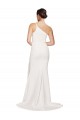 Stretch Crepe One Shoulder Sleeveless Ivory Sweep Train Semi Formal Evening Dress / Prom Dress / Bridesmaid Dress Essex