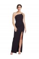 Stretch Crepe One Shoulder Sleeveless Black Long Formal Evening Gown / Prom Dress / Bridesmaid Dress Essex