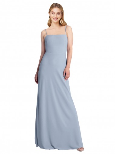 Stretch Crepe Square Neck Sleeveless Open Back Long Prom Dress / Bridesmaid Dress Essex