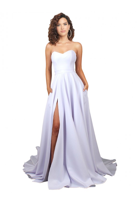 Stretch Crepe Sweetheart Sleeveless Long Beach Wedding Dress Essex