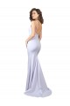 Stretch Crepe Spaghetti Straps Sleeveless Low Back Long Beach Wedding Dress Essex