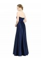 Stretch Satin Sweetheart Sleeveless Low Back Long Black Tie Evening Gown / Bridesmaid Dress Essex