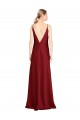 Stretch Satin V-Neck Sleeveless V-Back Long Black Tie Evening Gown / Prom Dress / Bridesmaid Dress Essex