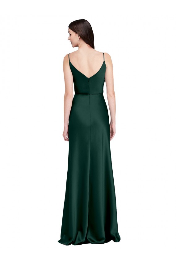 Stretch Satin Cowl Neck Sleeveless V-Back Long Black Tie Evening Gown / Prom Dress / Bridesmaid Dress Essex