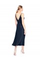 Stretch Satin V-Neck Sleeveless V-Back Midi Length Formal Evening Gown / Prom Dress / Bridesmaid Dress Essex
