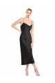 Stretch Satin Spaghetti Straps Sleeveless Low Back Midi Length Formal Evening Gown / Prom Dress / Bridesmaid Dress Essex