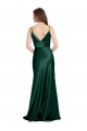 Stretch Satin Spaghetti Straps Sleeveless V-Back Hunter Long Formal Evening Gown / Prom Dress / Bridesmaid Dress Essex