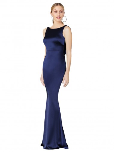 Stretch Satin Halter Neck Sleeveless Low Back Long Formal Evening Gown / Prom Dress / Bridesmaid Dress Essex