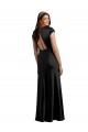 Stretch Satin V-Neck Cap Sleeves Keyhole Back Long Formal Evening Gown / Prom Dress / Bridesmaid Dress Essex