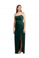 Stretch Satin Spaghetti Straps Sleeveless Low Back Hunter Long Formal Evening Gown / Prom Dress / Bridesmaid Dress Essex