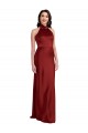 Stretch Satin Halter Neck Sleeveless Open Back Long Black Tie Evening Gown / Prom Dress / Bridesmaid Dress Essex