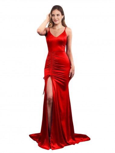 Stretch Satin Sweetheart Sleeveless Low Back Long Evening Dress / Bridesmaid Dress Essex