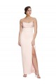 Stretch Satin Cowl Neck Sleeveless Low Back Long Formal Evening Gown / Prom Dress / Bridesmaid Dress Essex