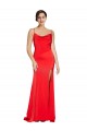 Stretch Satin Cowl Neck Sleeveless Low Back Red Long Formal Evening Gown / Prom Dress / Bridesmaid Dress Essex