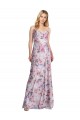Stretch Satin & Floral Cowl Neck Sleeveless Long Formal Evening Gown / Bridesmaid Dress Essex