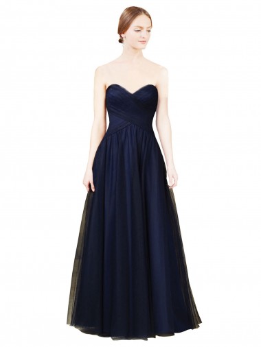 Tulle Sweetheart Sleeveless Long Bridesmaid Evening Dress Essex