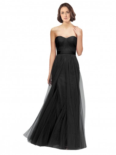 Tulle Sweetheart Sleeveless A-Line Long Bridesmaid Gown Essex