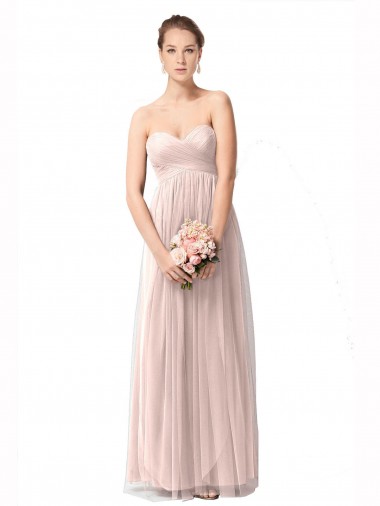 Tulle Sweetheart Cap Sleeves Long Bridesmaid Dress Essex