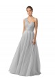 Tulle One Shoulder Sleeveless Long Bridesmaid Gown Essex