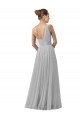 Tulle One Shoulder Sleeveless Long Bridesmaid Gown Essex