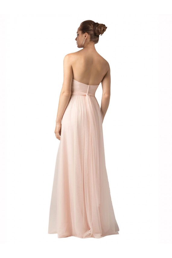 Tulle Sweetheart Sleeveless Nude Long Bridesmaid Dress / Evening Dress Essex