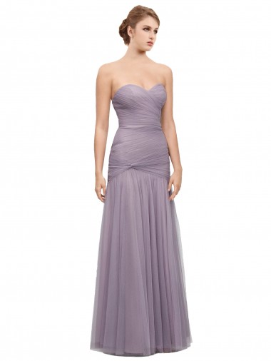 Tulle Sweetheart Sleeveless Heather Long Bridesmaid Dress Essex
