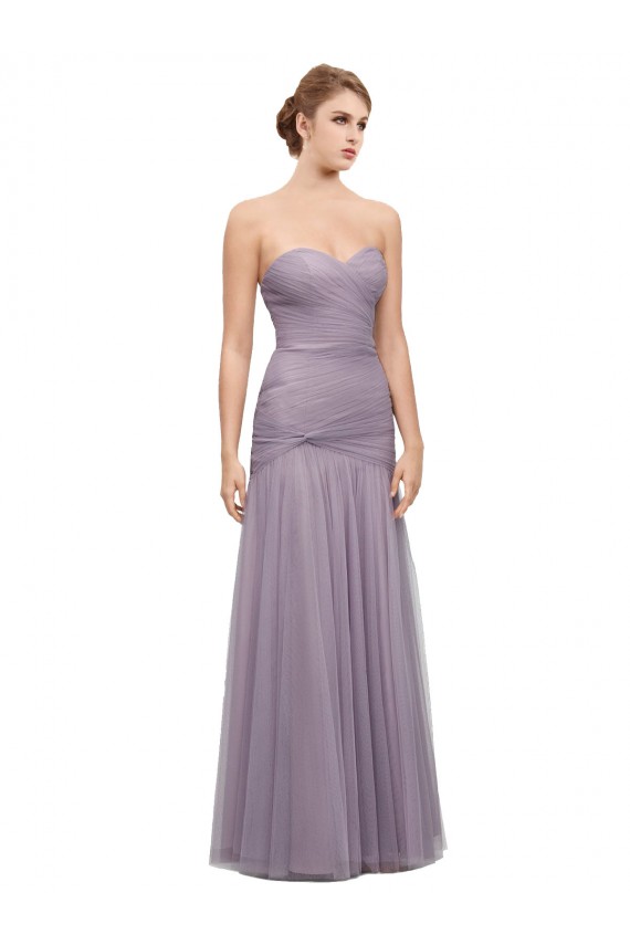Tulle Sweetheart Sleeveless Heather Long Bridesmaid Dress Essex