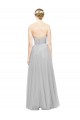 Tulle Sweetheart Sleeveless Silver Long Bridesmaid Dress Essex