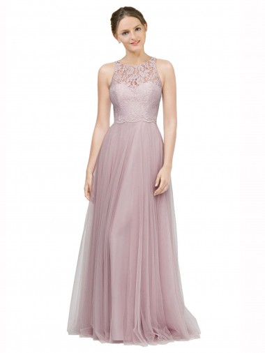 Tulle & Lace Sweetheart Sleeveless Long Bridesmaid Dress Essex