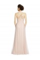 Tulle Spaghetti Straps Sleeveless Pink Long Bridesmaid Dress Essex