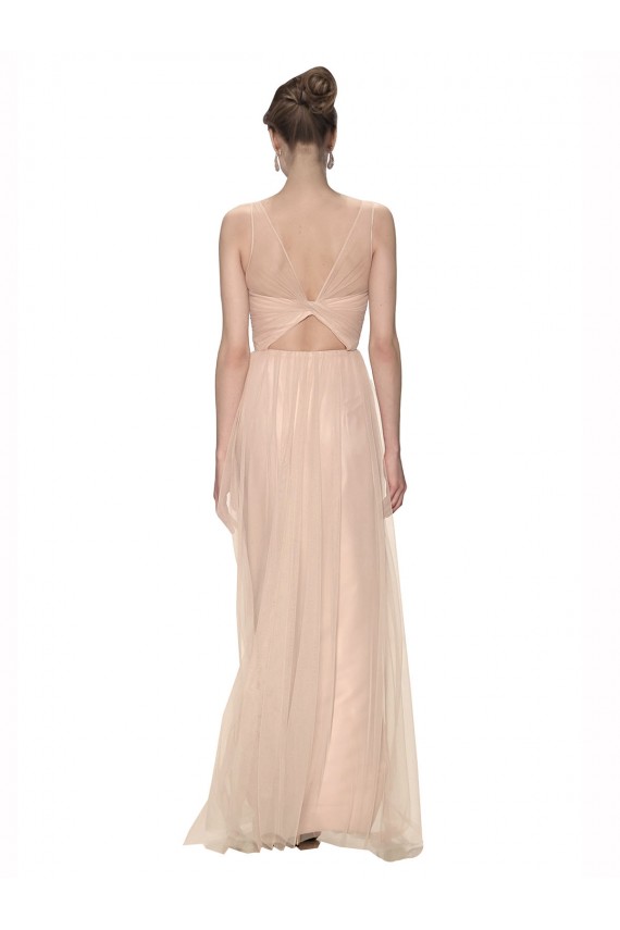 Tulle Illusion Neck Sleeveless Long Bridesmaid Dress Essex