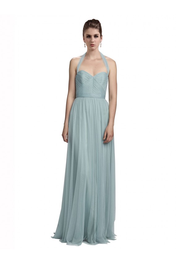 Tulle Halter Neck Sleeveless Long Bridal Party Dress / Evening Dress Essex
