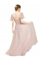 Tulle V-Neck Flutter Sleeves Long Formal Dress / Bridesmaid Dress Essex