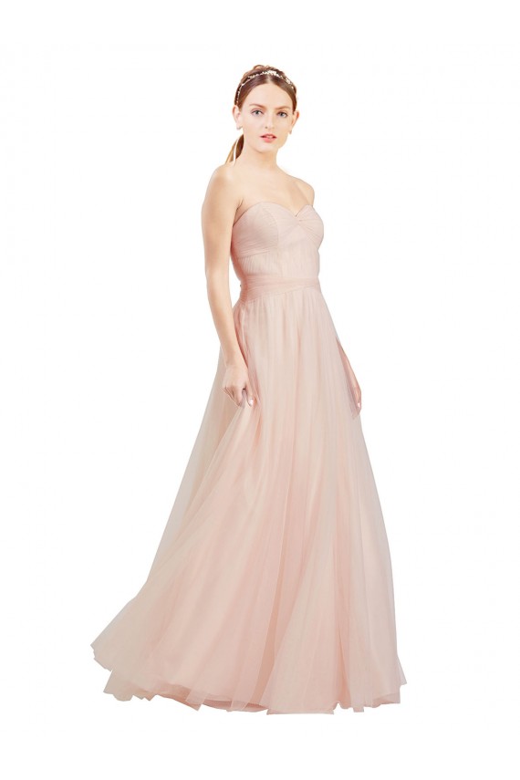 Tulle Sweetheart Sleeveless Open Back Long Semi Formal Dress / Bridesmaid Dress Essex