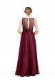 Tulle Boat Neck Sleeveless Keyhole Back Long Semi Formal Evening Dress / Bridesmaid Dress Essex