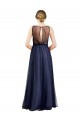 Tulle Boat Neck Sleeveless Keyhole Back Long Semi Formal Evening Dress / Bridesmaid Dress Essex