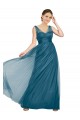 Tulle V-Neck Sleeveless V-Back Long Bridesmaid Dress Essex