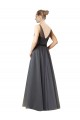 Tulle Sweetheart Sleeveless V-Back Slate Grey Long Formal Dress / Bridesmaid Dress Essex