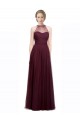 Tulle Halter Neck Sleeveless Red Long Bridesmaid Dress Essex