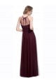 Tulle Halter Neck Sleeveless Red Long Bridesmaid Dress Essex