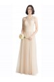Tulle & Lace Bateau Neck Sleeveless Long Bridesmaid Dress Essex
