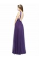Tulle Spaghetti Straps Sleeveless Low Back Long Bridesmaid Dress Essex