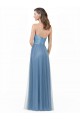Satin & Tulle Strapless Sleeveless Low Back Long Bridesmaid Dress Essex