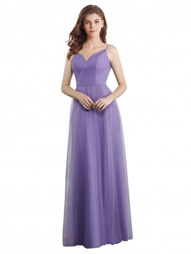 Tulle Sweetheart Sleeveless V-Back Long Formal Dress / Bridesmaid Dress Essex
