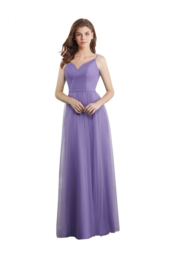 Tulle Sweetheart Sleeveless V-Back Long Formal Dress / Bridesmaid Dress Essex