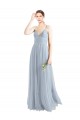 Tulle Spaghetti Straps Sleeveless Open Back Long Evening Dress / Bridesmaid Dress Essex