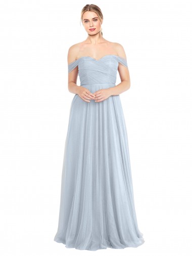 Tulle Off the Shoulder Sleeveless Long Evening Dress / Bridesmaid Dress Essex