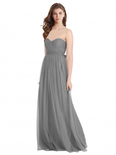 Tulle Sweetheart Sleeveless Long Bridesmaid Gown Essex