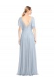 Tulle Spaghetti Straps Flutter Sleeves V-Back Long Bridesmaid Dress / Evening Dress Essex
