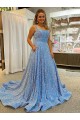 Velvet Sequin Scoop Neck Sleeveless Court Train Prom Dress / Evening Dress Essex